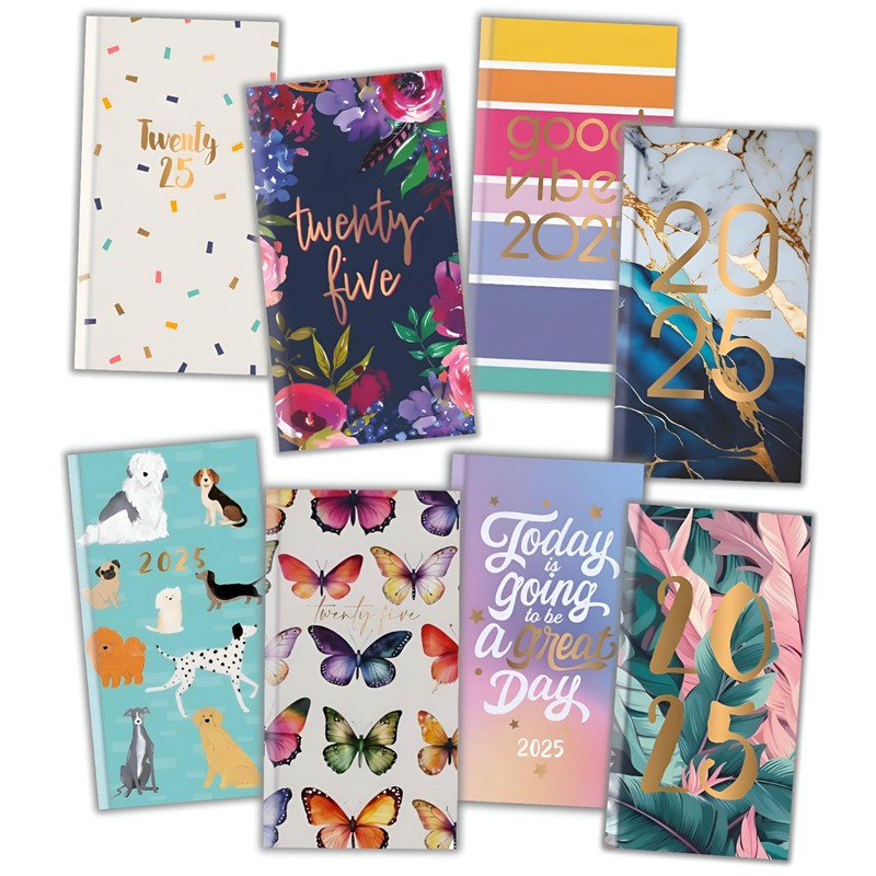 2025 Diary Slim Size Week to View Diaries Full Year