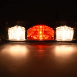 PIT66 3rd Brake Light, Compatible with 2004-2008 Ford F150 High Mount Center Rear Roof Third Cargo Light Parking Light Halogen Clear/Red Lens Black Housing