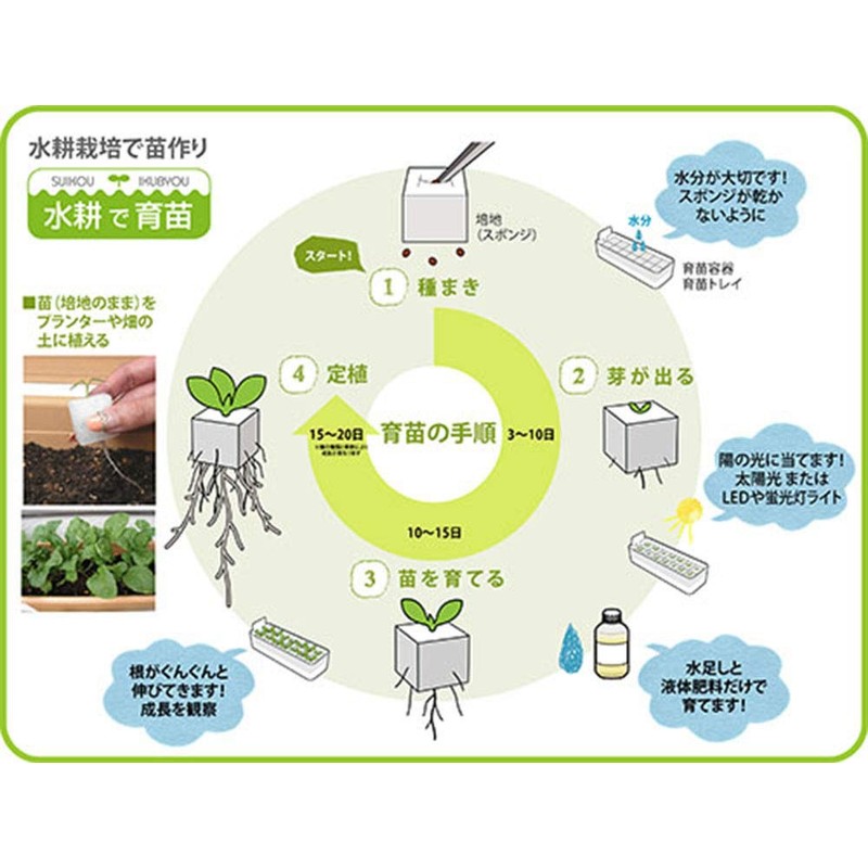 Living Farm Leaf LFS-025 Hydroponic Cultivation Seedling Making Kit