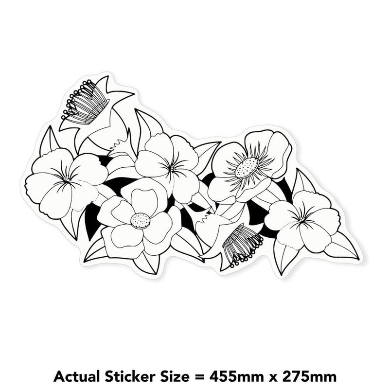 Extra Large 460mm 'Flower Bouquet' Permanent Sticker Decal for Cars/Windows/Bins/Walls
