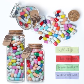 KBFUSHI Christmas Gifts Capsule Letters Message in a Bottle - Message Love Letter Gifts for Boyfriend Girlfriend - Pills for Valentine's Day, Birthday, Mother's Day Gift (Mixed Color 50PCS)