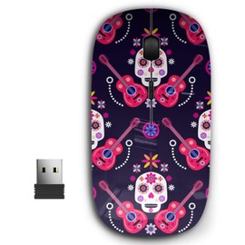 2.4G Ergonomic Portable USB Wireless Mouse for PC, Laptop, Computer, Notebook with Nano Receiver ( Mexicansugar Skulls Colorful )
