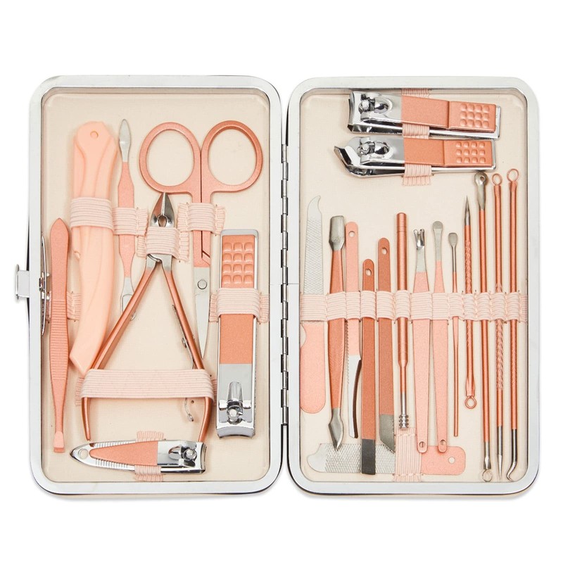 Juego de herramientas para manicura y pedicura (23 piezas), color