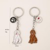 BT Bear Dog Keychain,Cute Metal Keychain,Bag Charm, White Bichon Frise