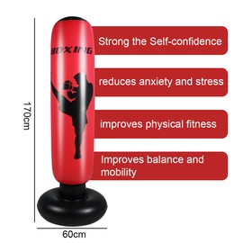 FOGARI Punch Bag 165 cm Inflatable Standing Punch Bag for Children from 3 Years – Ideal for Practice Karate and Taekwondo as well as Pressure Relief and Home Training for and Adults