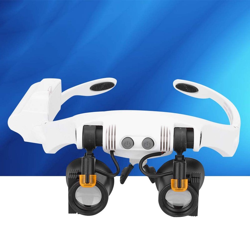 Head Mount Magnifier with LED Light, Hands Free Headband Magnifying