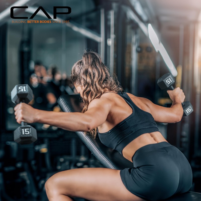 CAP Barbell Cast Iron Hex Dumbbell, Black, Pair, 3 lb