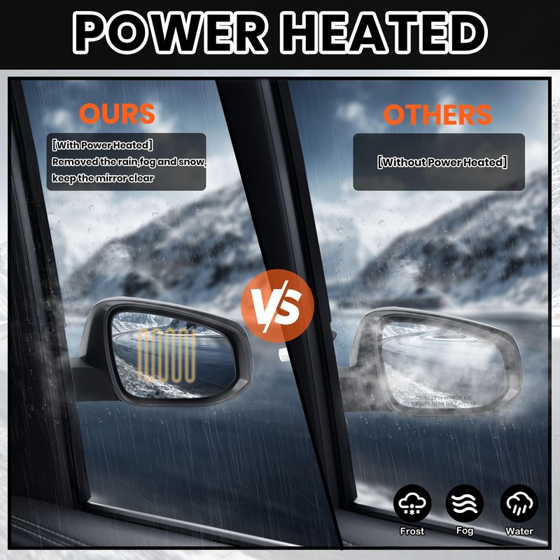 Clidr Passenger Side Mirror Compatible with Toyota Tacoma 2016-2025 Heated