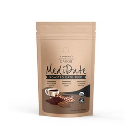 MEDIDATE Coffee Alternative - Roasted Date Seeds + Carob - Naturally Occurring Prebiotics | Polyphenols | Caffeine & Acid Free (12 oz. / 25 Servings)