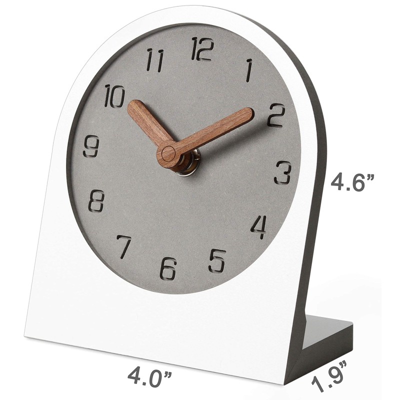mooqs Wooden Silent Non-Ticking Battery Operated Decorative Small Mini Analog