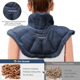 MORLIDEN Microwavable Heated Neck Wrap Warmer and Shoulder Heating Pad Microwave, Weighted Microwave Heating Pad for Neck and Shoulders Hot and Cold Compress