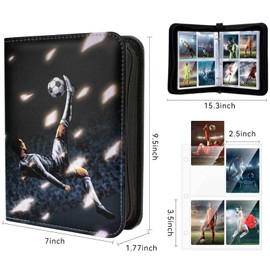 Scrapbook for Football Cards Album, Trainer Trading Card Albums, Card Holder for Football, Folder Book Compatible with Football, 400 Cards Capacity Football, Black