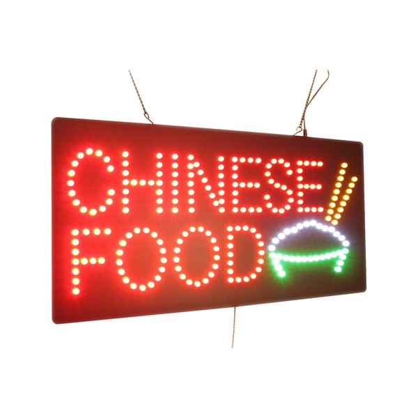 Chinese Food Sign, TOPKING Signage, LED Neon Open, Store, Window, Shop, Business, Display, Grand Opening Gift