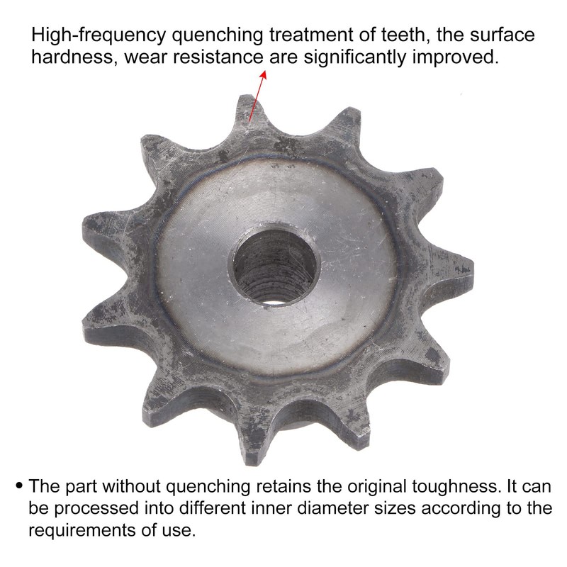 sourcing map 11 Teeth Sprocket Type B 10 mm Bore