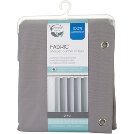 Zenna Home 72 in. H X 70 in. W Gray Solid Shower Curtain Liner Fabric