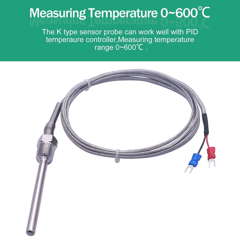 Twidec/2M NPT 1/4" inch (6X50MM) Pipe Thread Temperature Sensor Probe