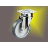 Stainless steel apparatus wheels, diameter 75 mm, plate attachment, rust-proof,