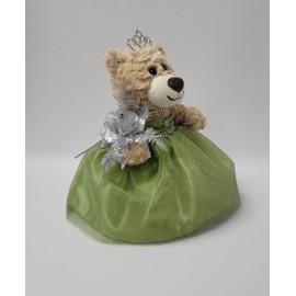 KINNEX COLLECTIONS SINCE 1997 12" Quince Anos Last Doll Teddy Bear with Dress (Centerpiece) ~ ARC09832-35 (Sage Green)