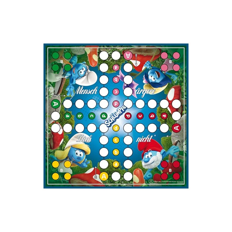 Schmidt Spiele 49455 Mensch ärgere Dich Nicht, The Smurfs, Family