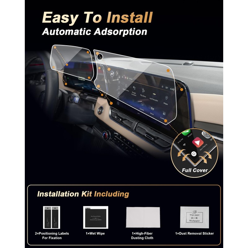 2026 Chevy Equinox Screen Protector - 2 Pcs 11.3-Inch Navigation+11-Inch