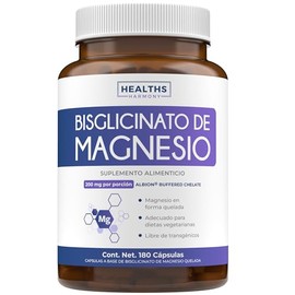 Magnesio Bisglicinato Quelado 200 mg, Cápsulas Veganas, 180 Cápsulas