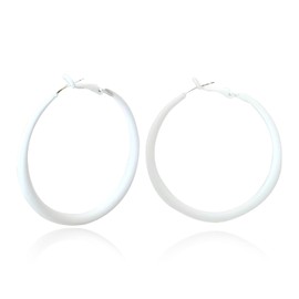 LKingel White Hoop Earrings for Women Exaggerated White Earrings Lightweight Anti-Allergy Oversized Hoop Earrings for Women (white)
