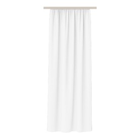Decorative curtain opaque universal ribbon tape micro satin., White, 140x175 cm