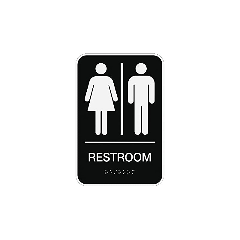 Cosco ADA Sign, MENS/WOMEN Combo, 6" x 9", Black (098096)