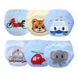 Orinery Pantalones de entrenamiento reutilizables de algodón para bebé, unisex, para ir al baño, ropa interior transpirable, paquete de 6 (NK004-B, 2-3T)