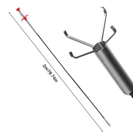 Parfaour Drain Unblocker with Claw, 200cm Flexible Plumbing Snake, Sink Unblocker and Drain Unblocker Tool, Drain Auger Spring with Claw