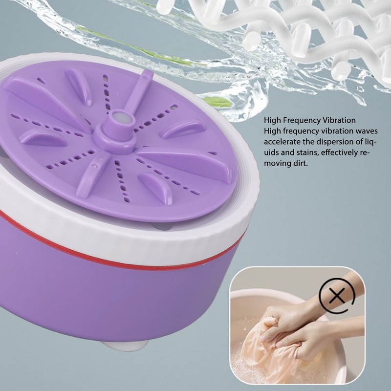 Mini Turbo Washing Machine Timed Adjustable Multifunction USB Powered Portable