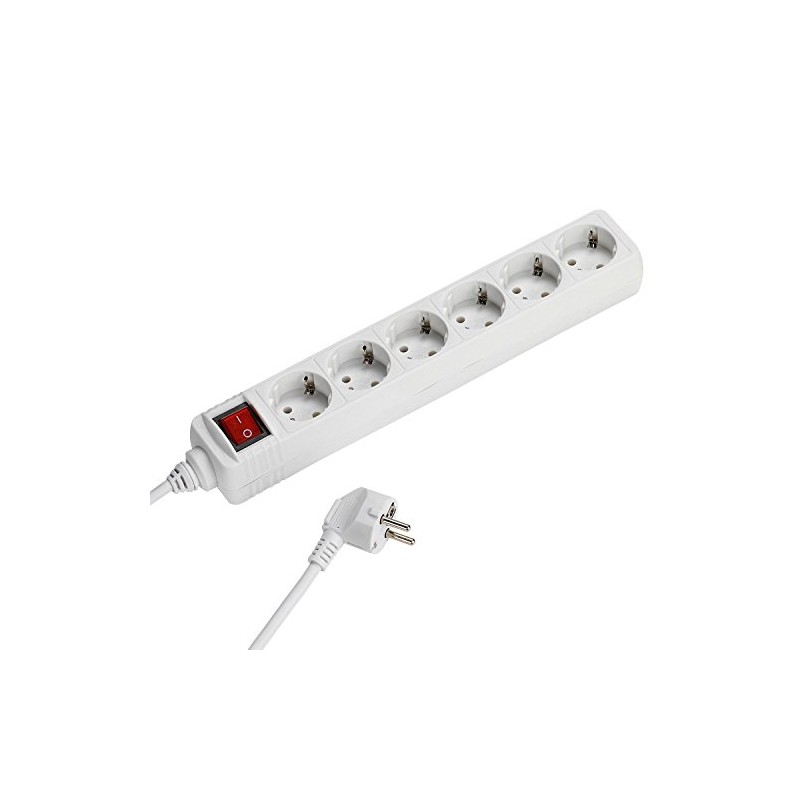 Vivanco ES6 W15 6-Way Power Strip with Switch 1.40 m