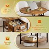 WLIVE 27" Round Lift Top Coffee Table with Storage Shelf