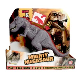 Relsy Dinosaur Toys for Boys and Girls-T Rex Toy-Mighty Megasaur Walking,Roaring Robot Dinosaur (Bend & Bite T-rex - GREY)