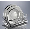 Ezprotekt Bamboo Wooden Plate Racks Dish Stand Holder, Dish Drainer