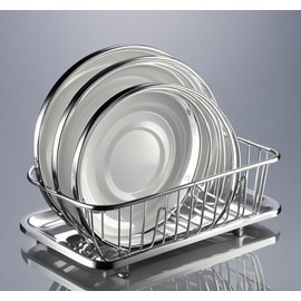 Ezprotekt Bamboo Wooden Plate Racks Dish Stand Holder, Dish Drainer Rack for Dish/Plate/Bowl/Cup/Pot Lid, CompactOrganizer Holder for Kitchen