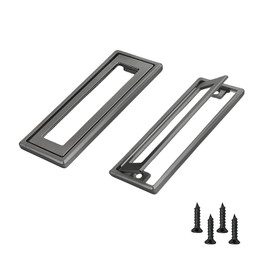 Gripebao 2 Pack Sliding Barn Door Handle, Zinc Alloy Recessed Cabinet Pull Handle, Flush Mount Door Pull Handle, Recessed Drawer Pulls, Closet Door Finger Hidden Ring Pull for Home Kitchen, Gray