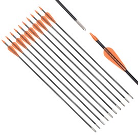 6875 Fiberglass Arrows Archery 26 Inch Target Shooting Safetyglass Recurve Bows Suitable for Youth Children Woman Beginner 12pcs/Pack (tigerspot Orange Vanes)