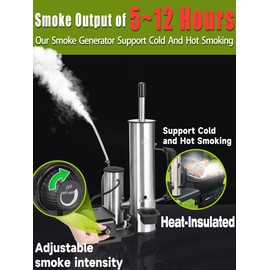 Advanced Smoke Tube for Pellet Smoker, Latest Upgrade Cold Smoker Generator for Gas Grilling, Portable Cordless Electric, Hot or Cold Smoking: Fit Any Grill or Smoke, Perfect Gifts for Men, Fathers