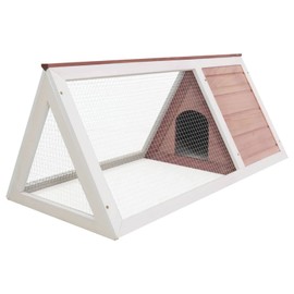 Bopdu Wood Rabbit Hutch, Cage Bunny House, Wooden Deluxe Chicken Coop Pets Cage for Small Animals Outdoor Indoor Brown