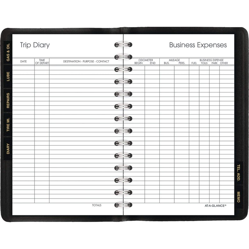AT-A-GLANCE Auto Mileage Log Record Book, 3.75 x 6.12 Inches,