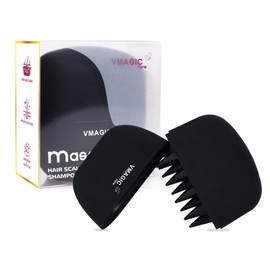 Massage Shampoo Bürste für Kopfhaut, mit weichen Silikonborsten, stimuliert das Haarwachstum und beseitigt Schuppen (Schwarz)