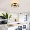 WILON Semi Flush Mount Ceiling Light, Industrial 6 Light Close