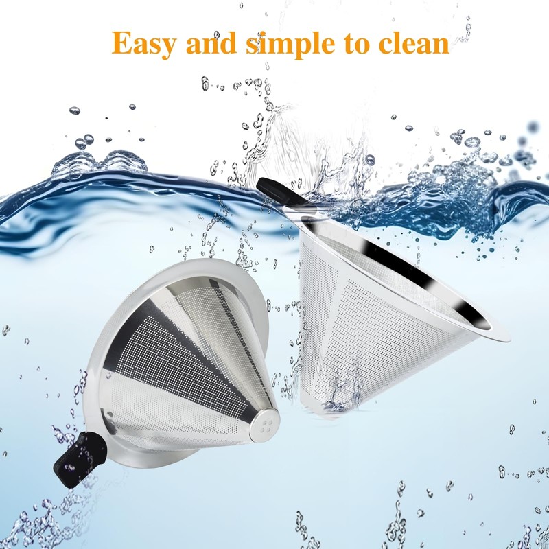 Pour Over Coffee Dripper Slow Drip Paperless Coffee Filter, Double