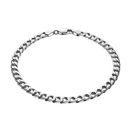 STERLL Mens Solid 925 Silver Bracelet Ideal Gift for Husband or Boyfriend with Jewellery Box, 22 inches, Sterling Silver, Without Stone