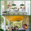 Qepeety Mid Century Pendant Light, Green Chandelier Hanging Light,2 Layer