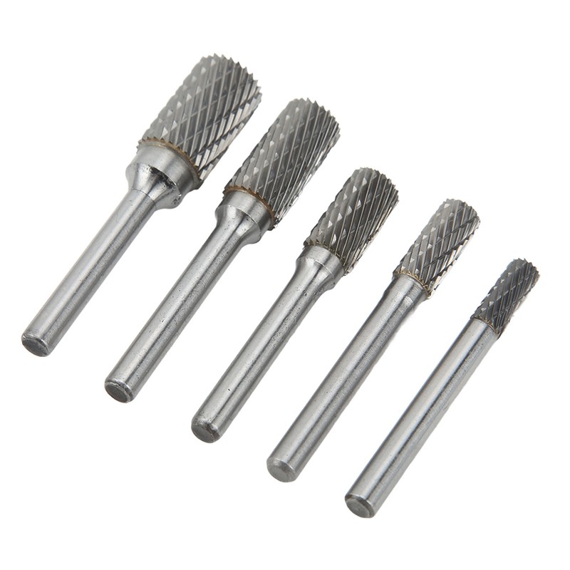 Double Cut Carbide Burrs Rotary Files Set 6mm Shank for