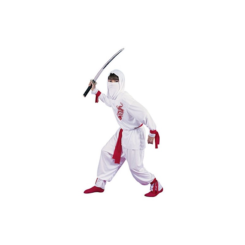 Fun World White Ninja Costume, Large 12-14, Multicolor