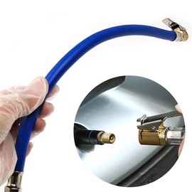 2 Pcs Car Tire Inflator Hose Car Tire Hoses Inflator Rubber Clip On Air Valve Tool for Car Motorcycle Bicycle Tyre Pressure Gauge