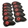 F Fityle 11Pieces Waterproof Leather Golf Iron Head Covers Set